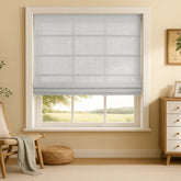 Semi-Blackout Custom Roman Blinds - Linen Blend Fabric